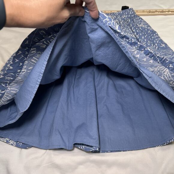 Boden Skirt Size 4R Blue White Floral A-Line Short Lined Pull-On Cotton Casual - Picture 7 of 11